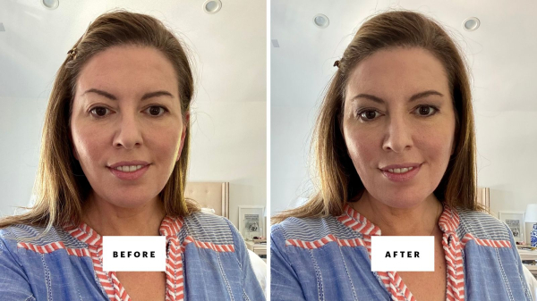 before and after using makeup techniques to make eyes look more open